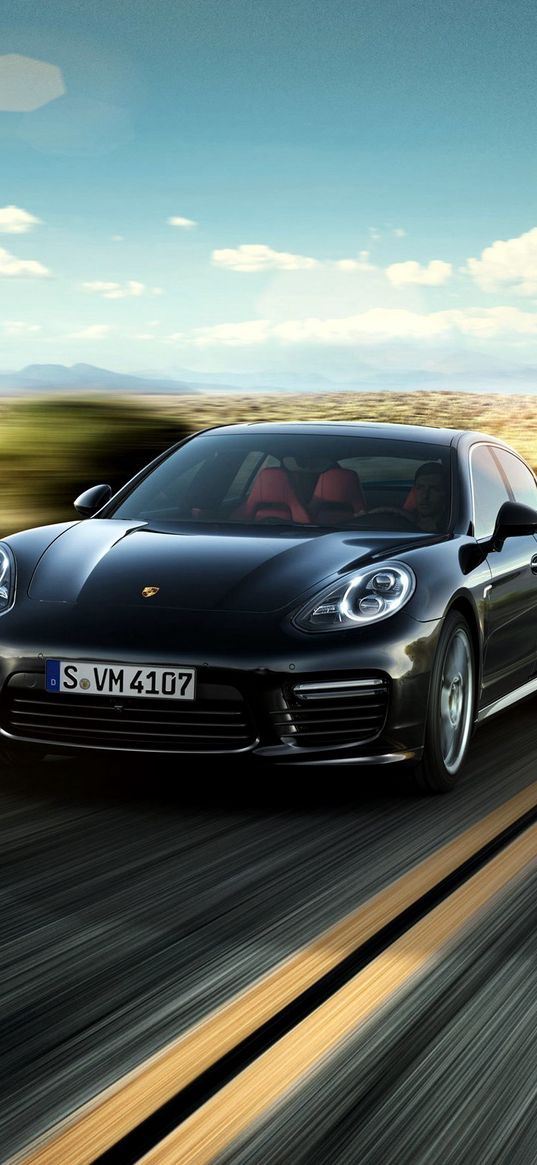 porsche, panamera, black, speed