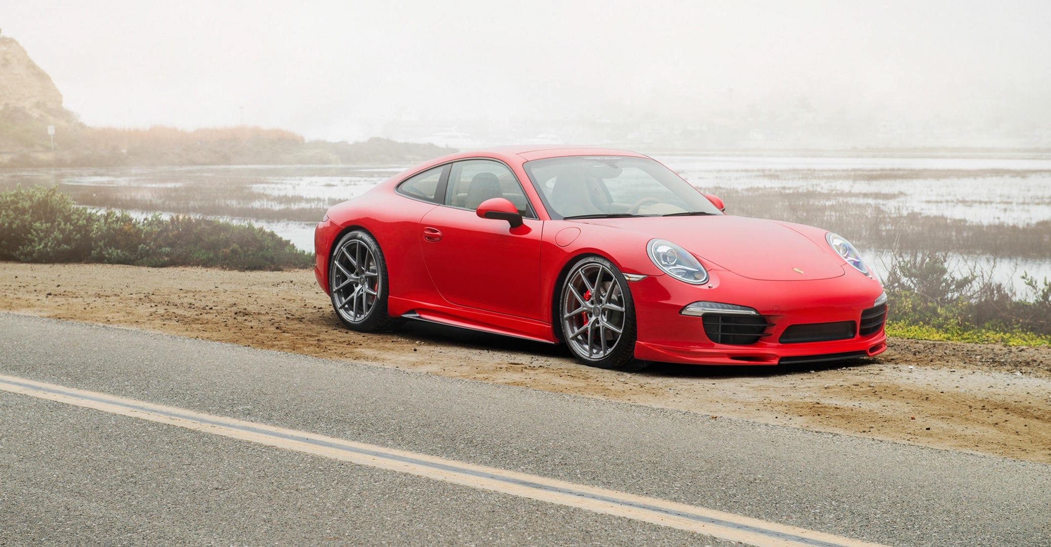 porsche, 911, carrera 4s, red, side view