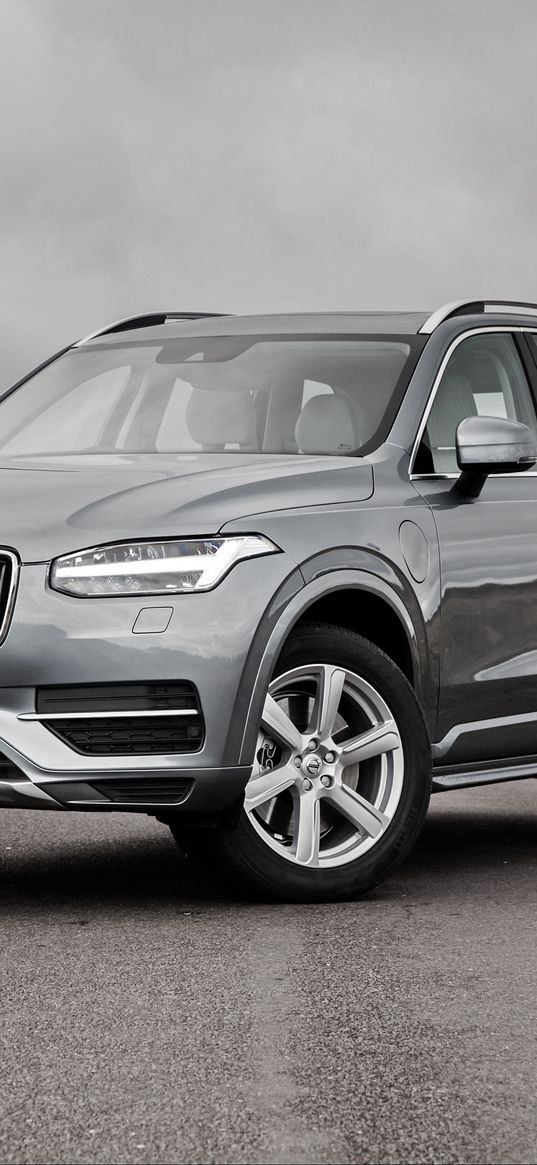 volvo, xc90, silver, side view