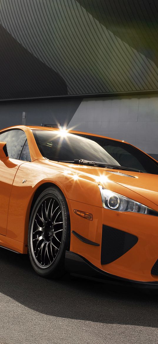 lexus, lfa, orange, side view