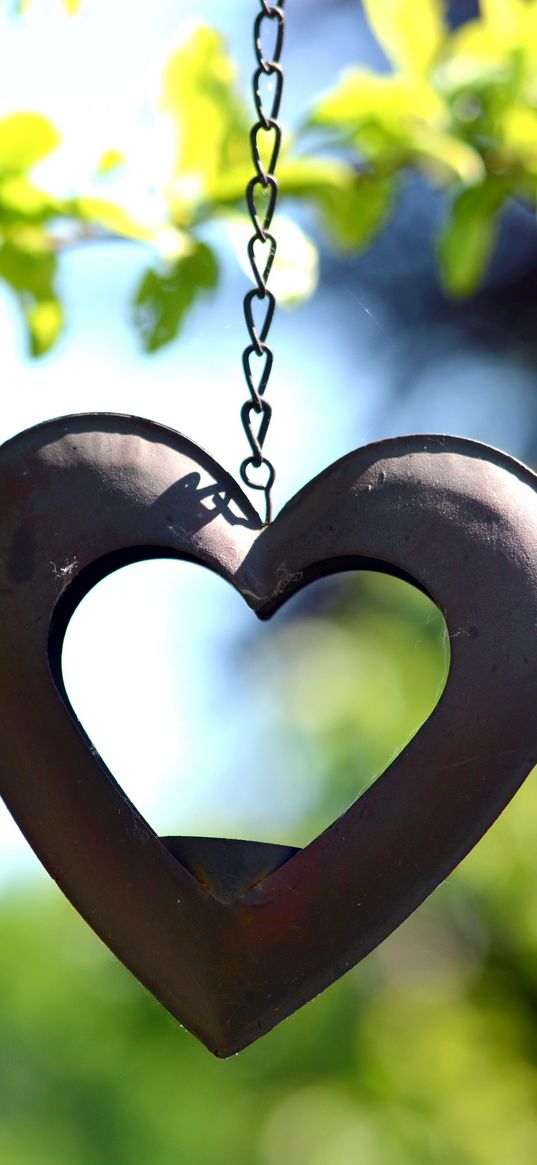 heart, suspension, blur, chain