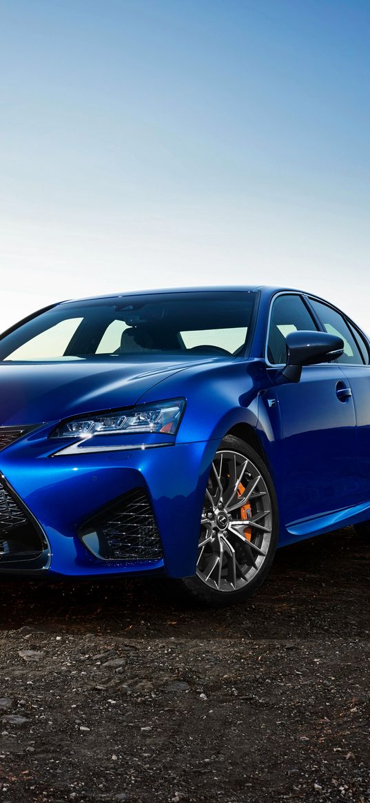 lexus, gs, side view, blue