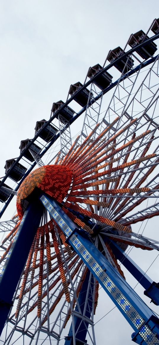 ferris wheel, attraction, city