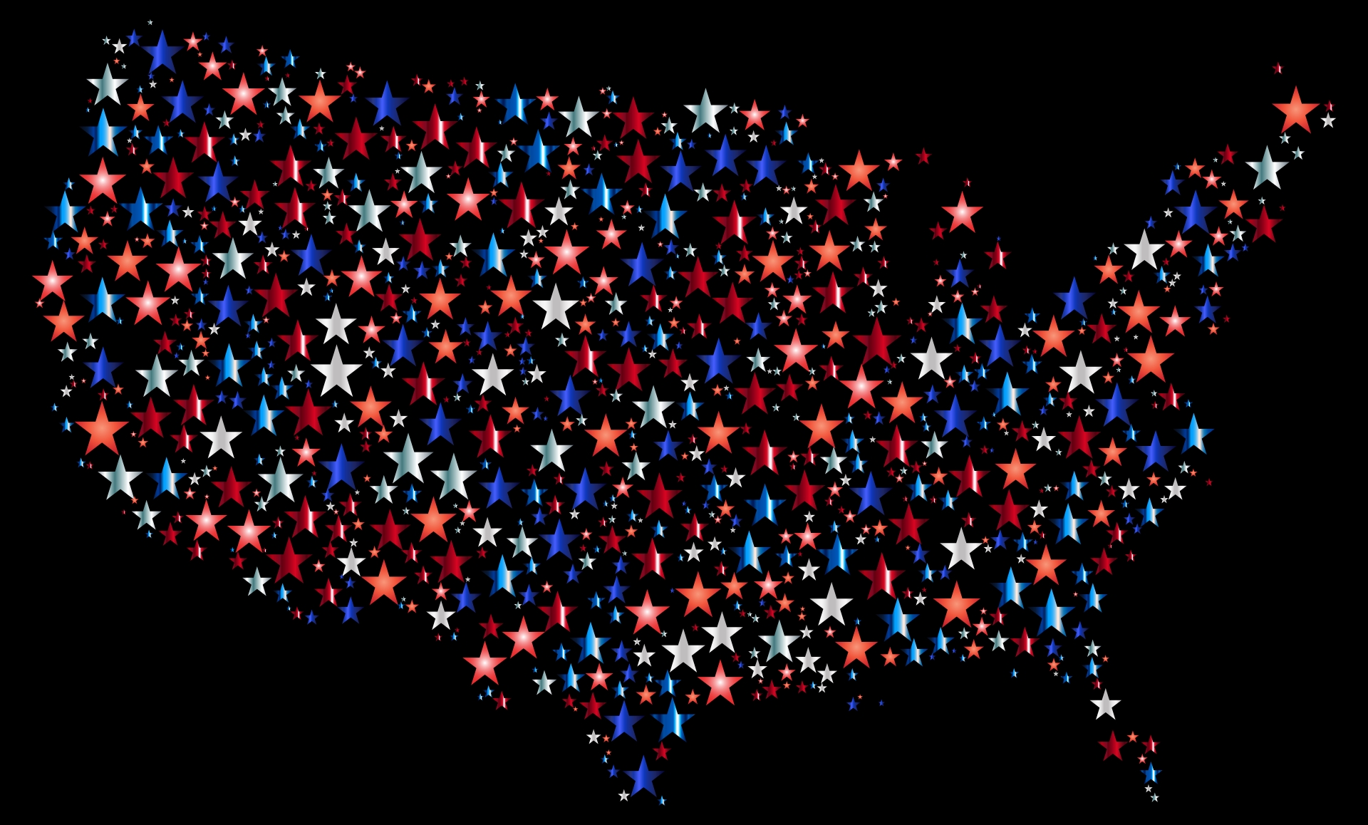 america, usa, map, stars, vector