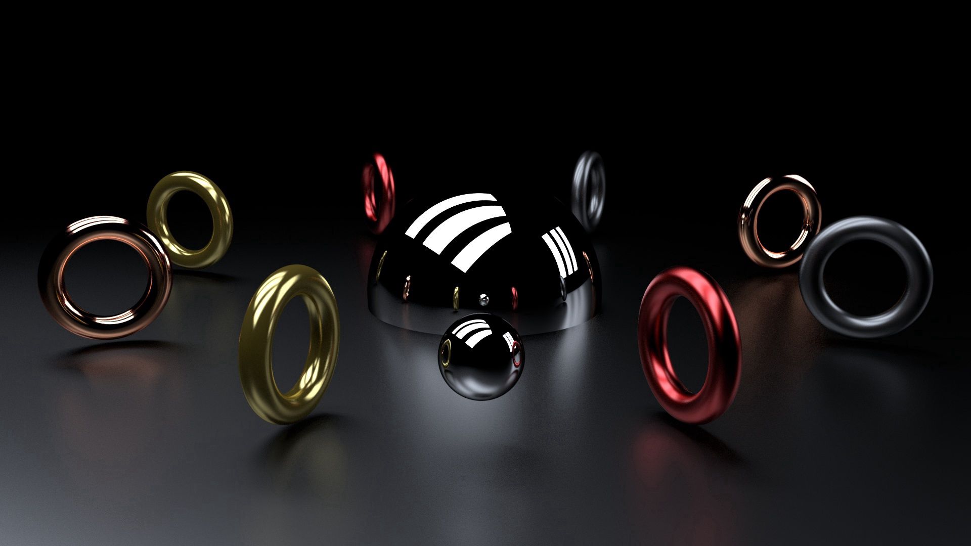 ball, ring, shape, 3d