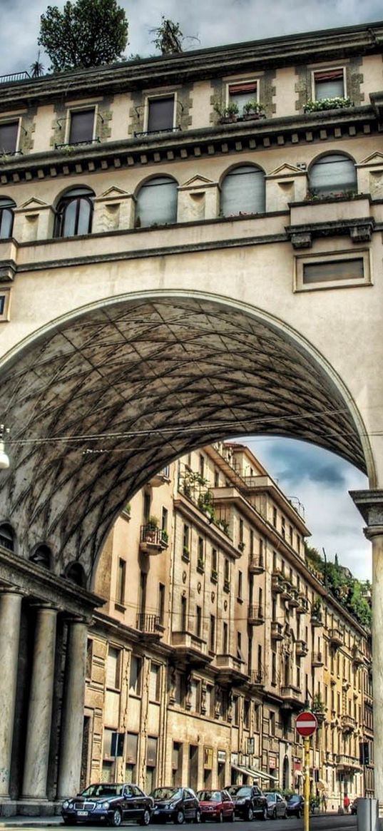 milan, italy, building, street, hdr