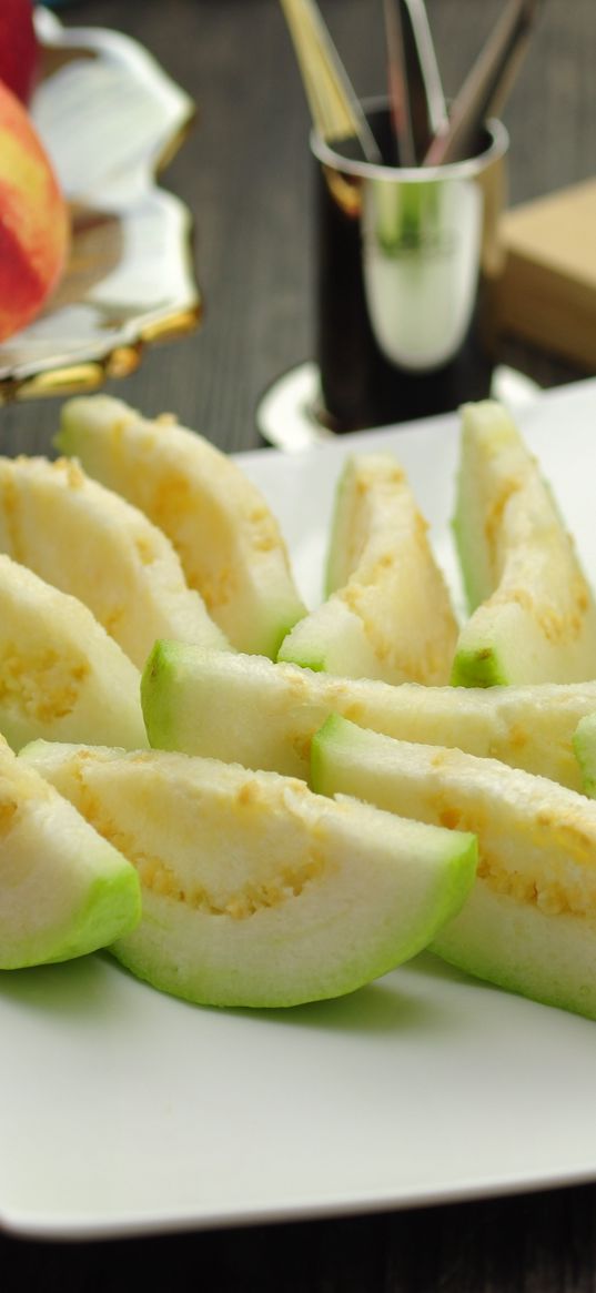 guava, fruit, sliced