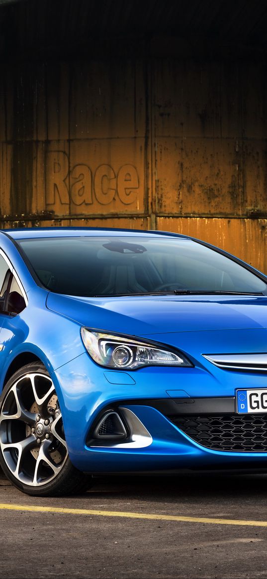 opel, astra, side view, blue