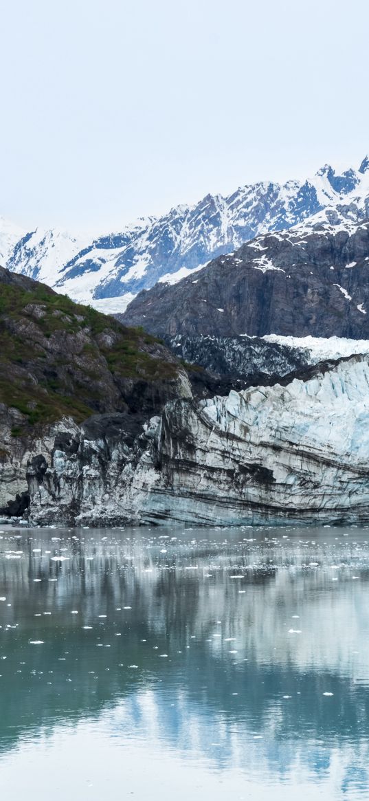 alaska, margerie, bay, glacier, reflection