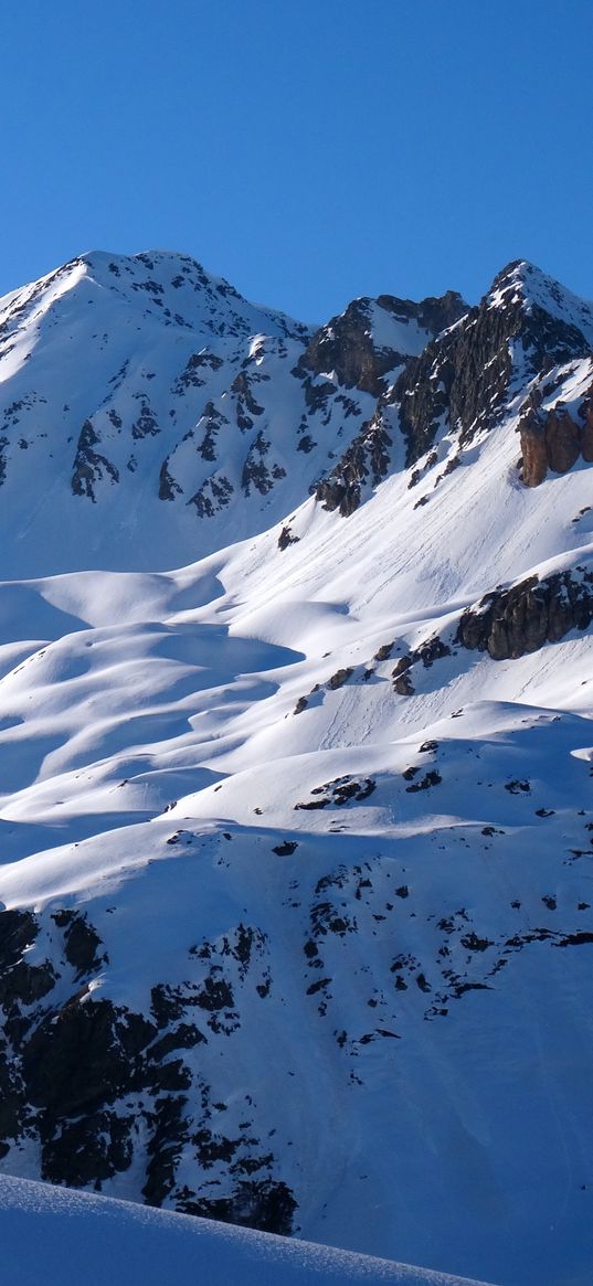 alps, mountains, snow, sky, peaks