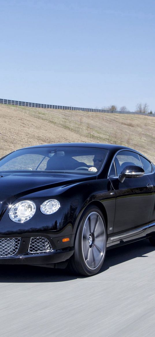 bentley, continental, gt, black, side view