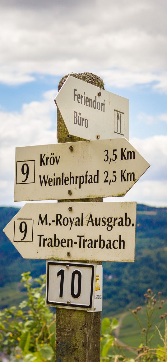 signs, germany, pole, directions, mountains