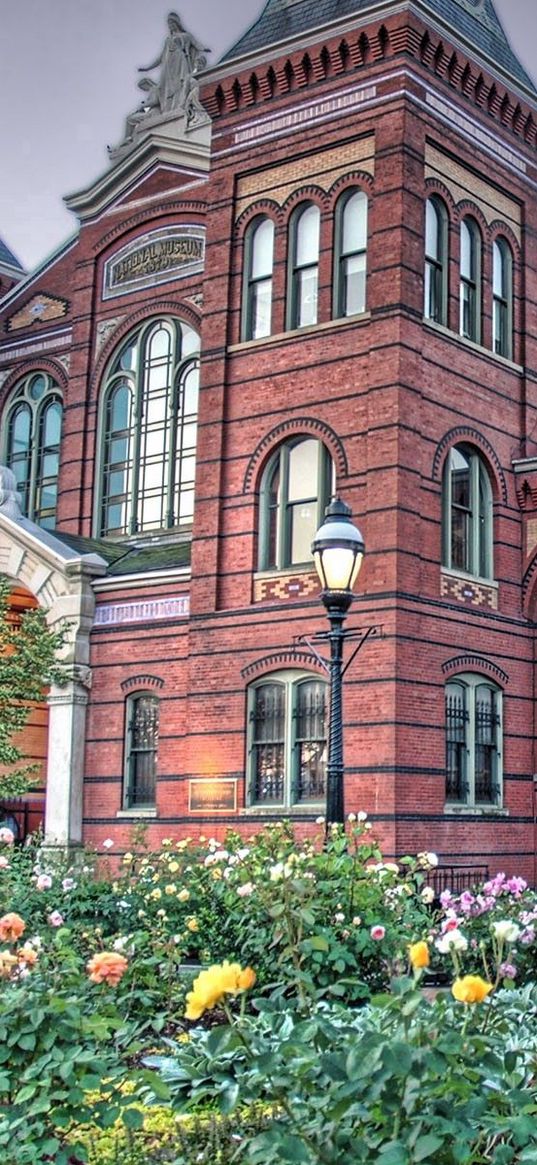 building, summer, flowers, trees, style, hdr