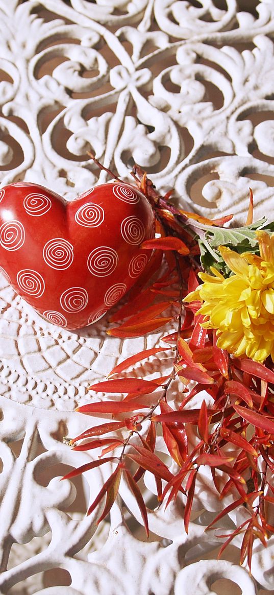 heart, napkin, flowers, patterns