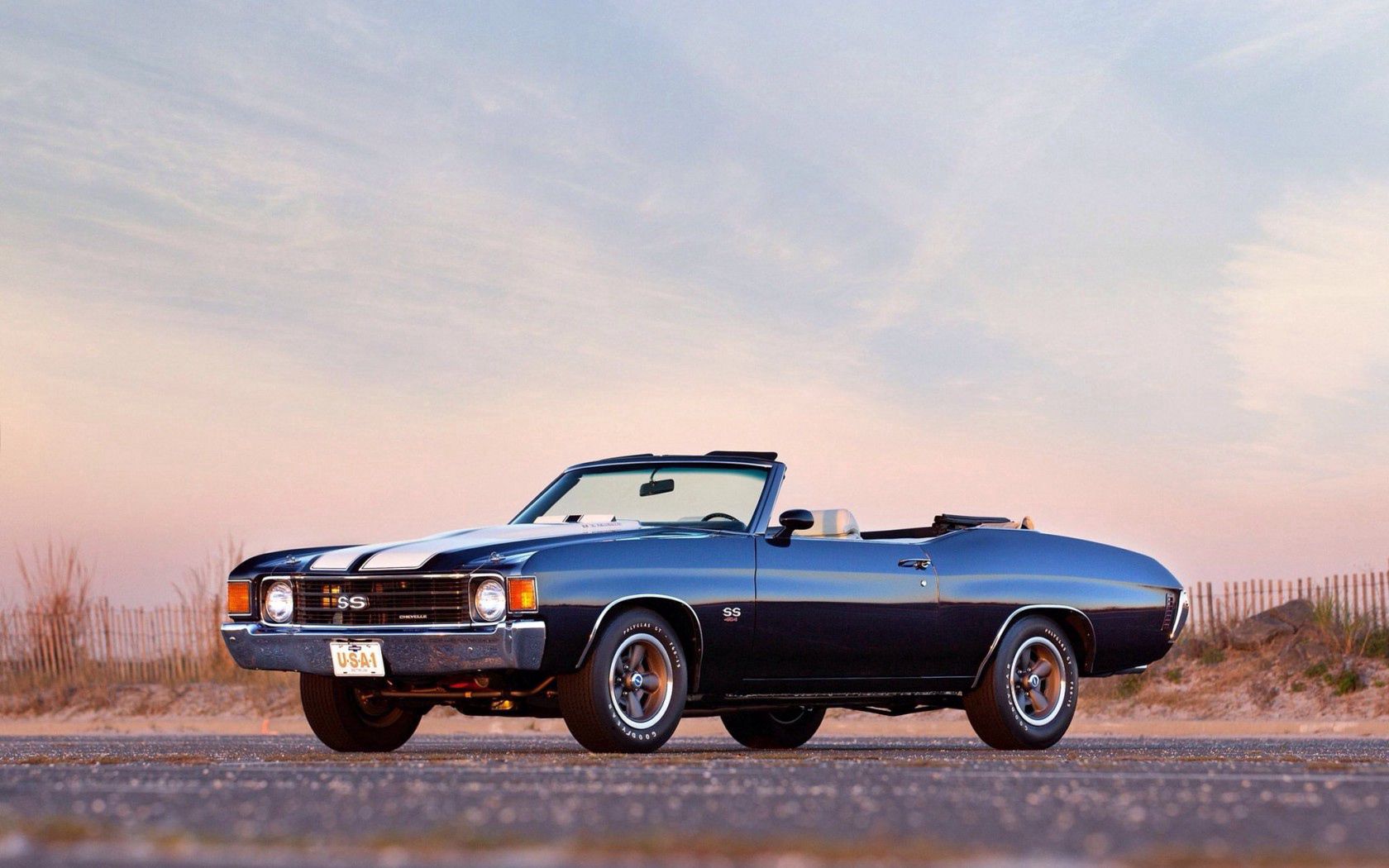 chevrolet, chevelle, malibu, convertible, side view