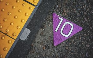 Preview wallpaper 10, number, words, inscription, road