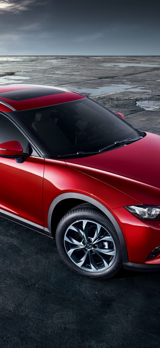 mazda, cx-4, red, side view