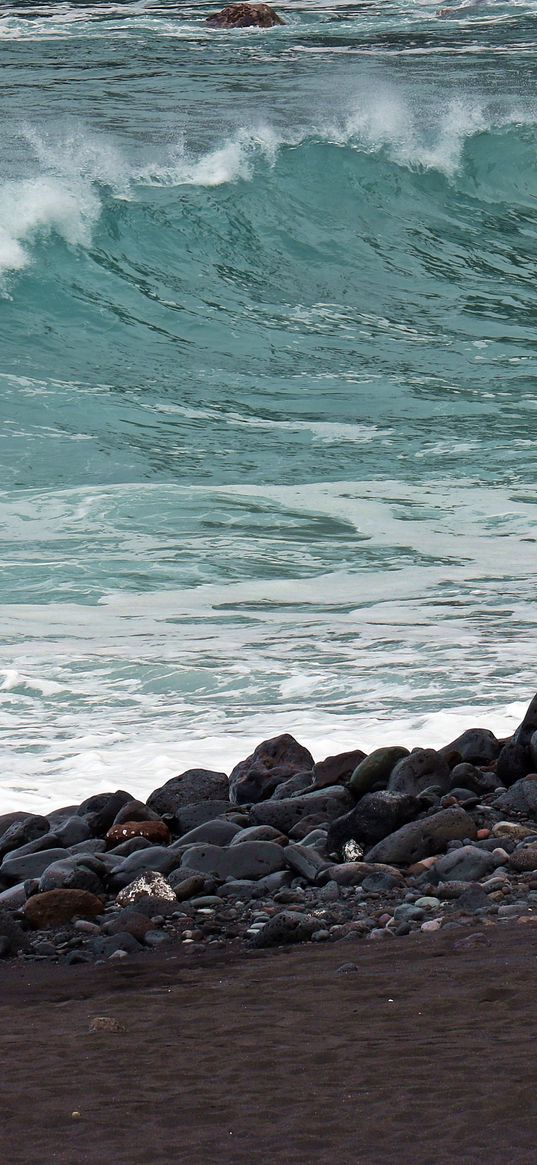 atlantic ocean, rocks, beach, waves