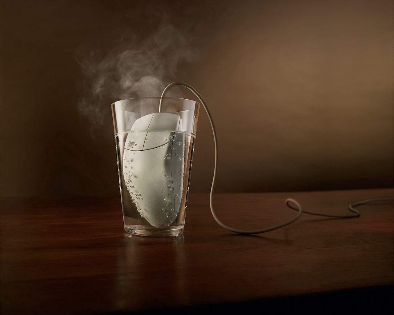 mouse, computer, glass, boiling