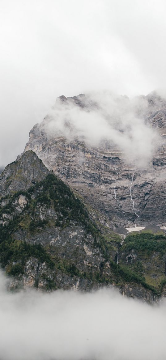 rocks, mountains, mist, pinnacles