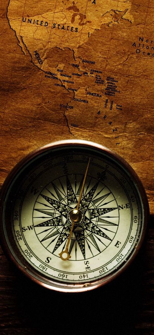 compass, map, shadow