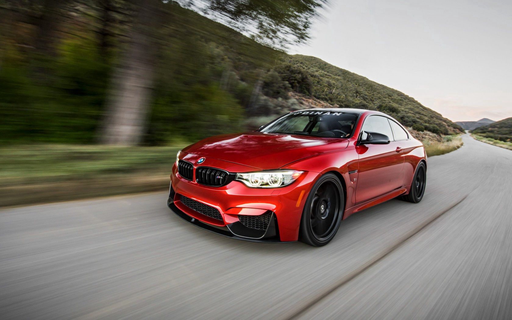 bmw, m4, f82, side view, red, speed