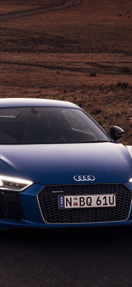 audi, r8, v10, road, motion