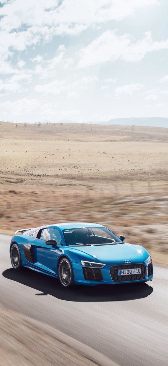 audi, r8, v10, movement, road