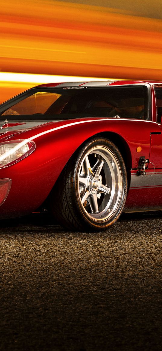 ford, gt40, supercar, red, side view