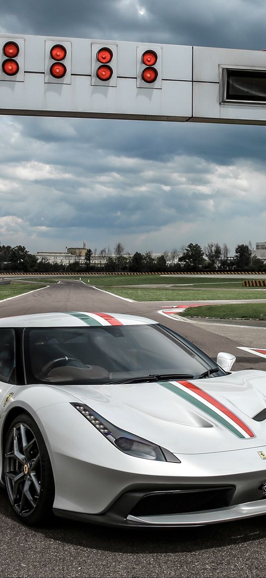 ferrari, 458, mm speciale, white, side view