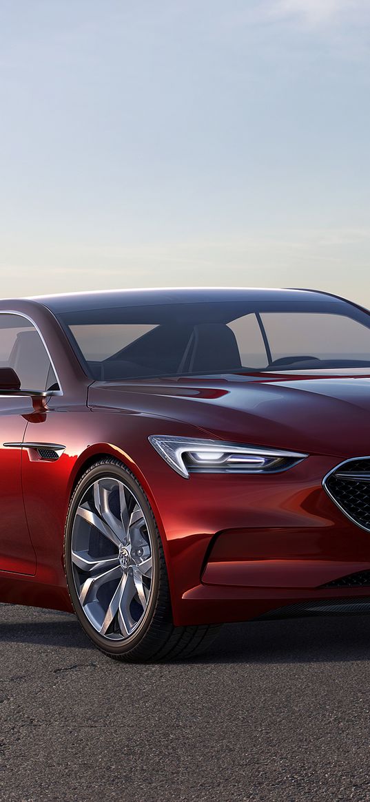 buick, avista, concept, red, side view