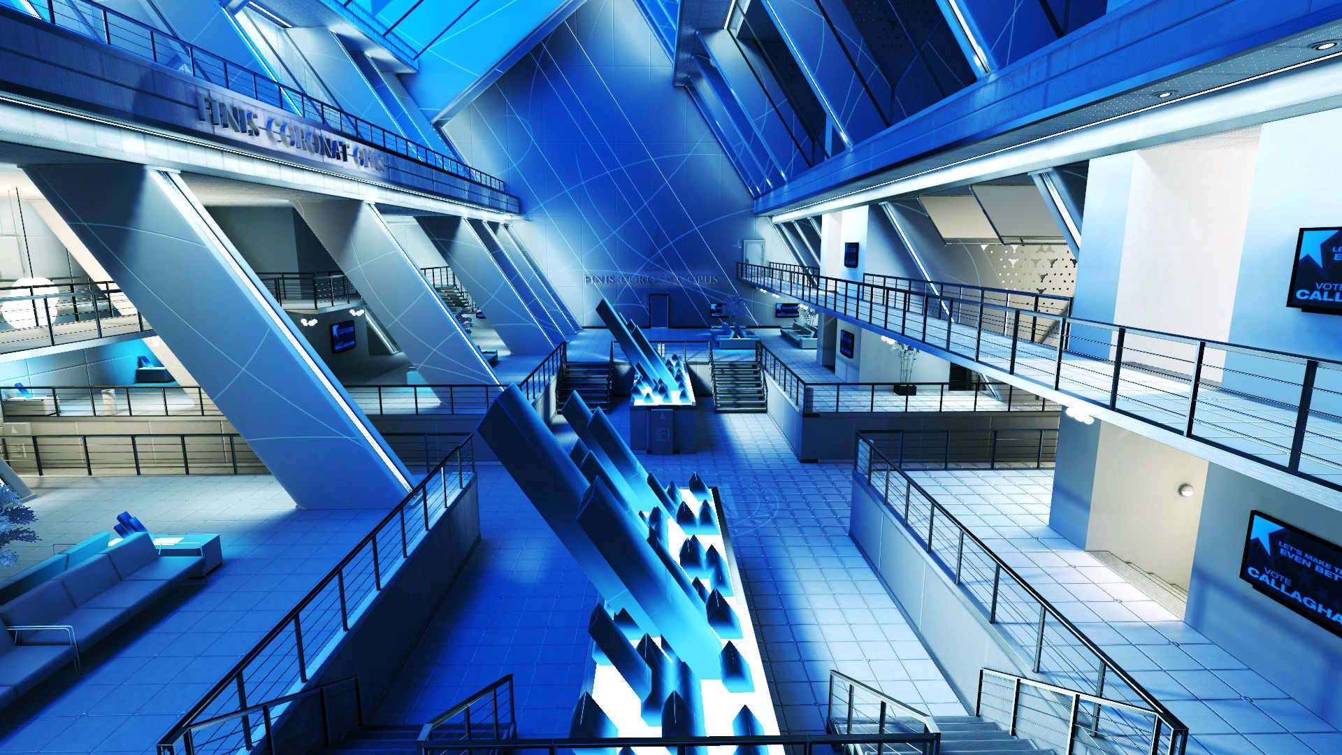 interior, room, beautiful, mirrors edge, blue