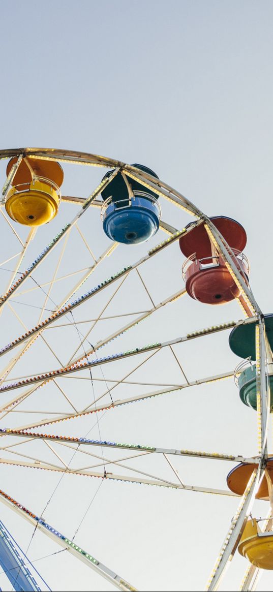 ferris wheel, amusement, sky