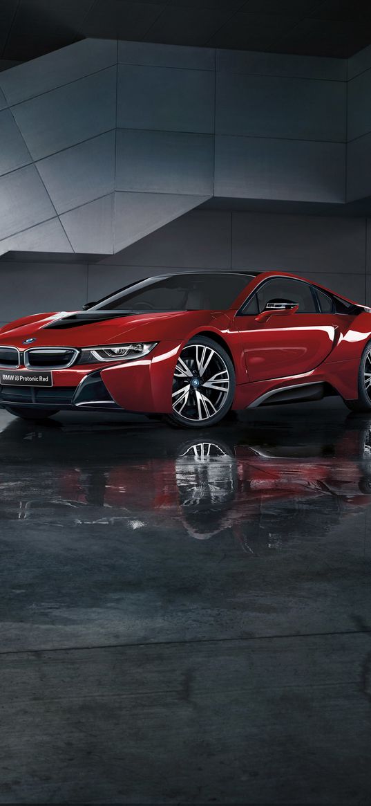 bmw, i8, i12, red, side view