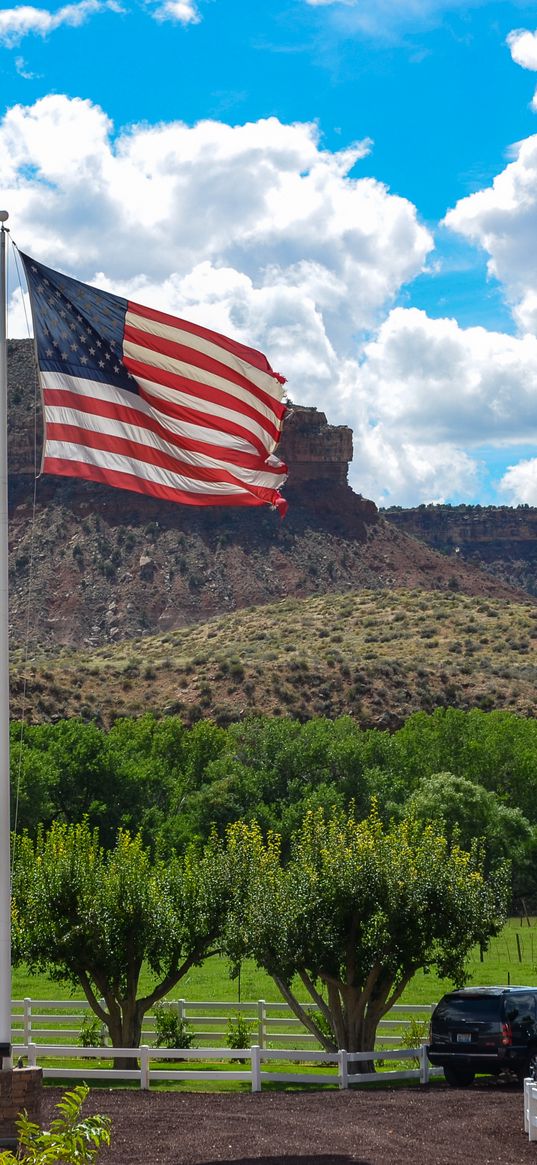 united states, america, utah, ranch, flag, farm