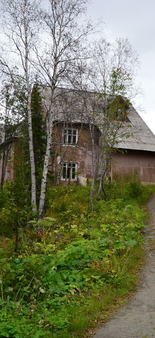 botanical garden, forest, trees, house