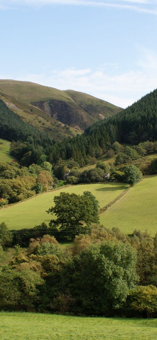 wales, britain, landscape, valley, hill