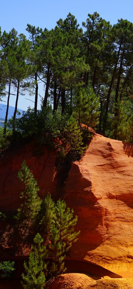 roussillon, rock, quarry, trees