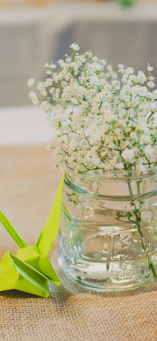 flowers, vase, origami