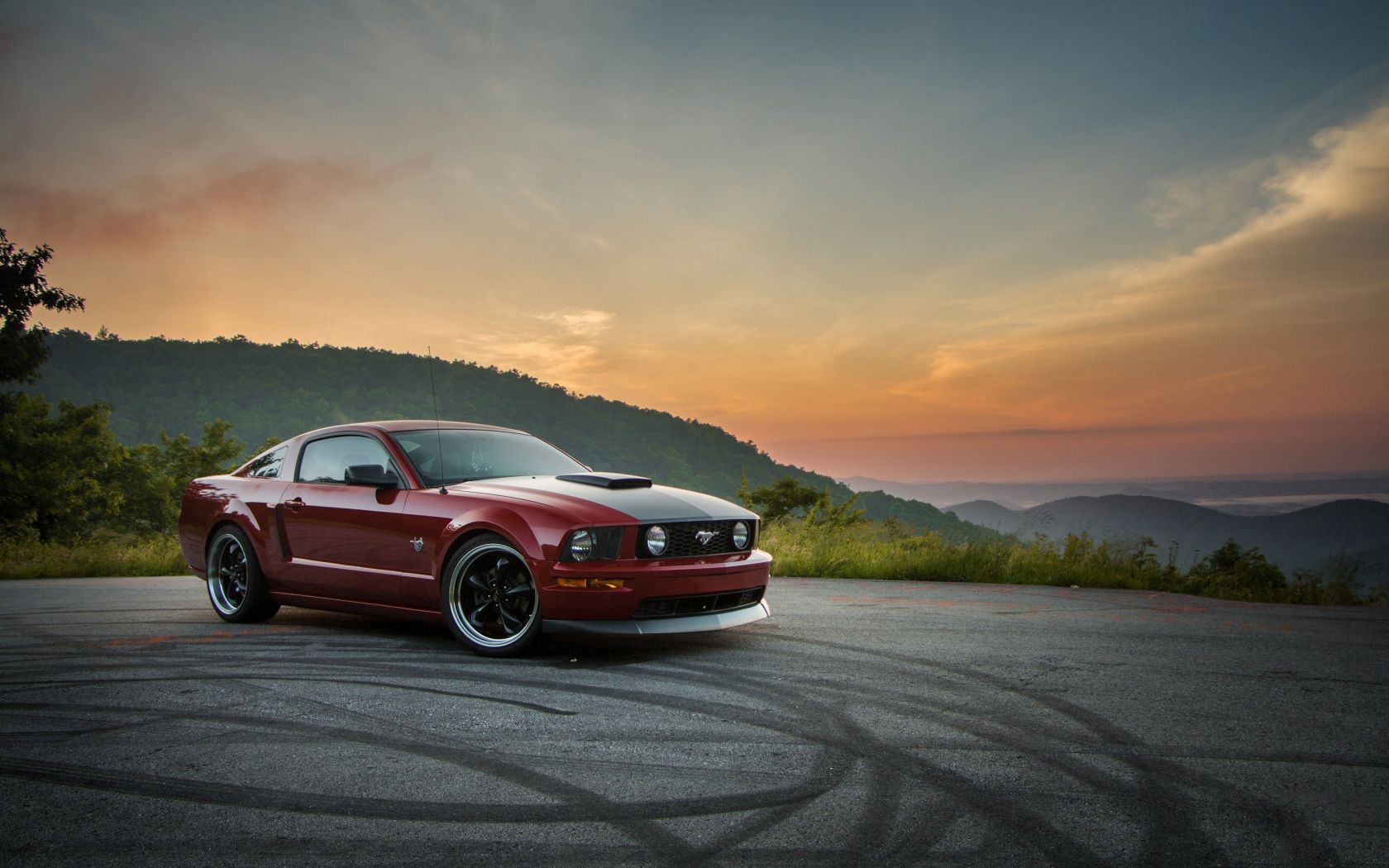 ford mustang, gt, side view