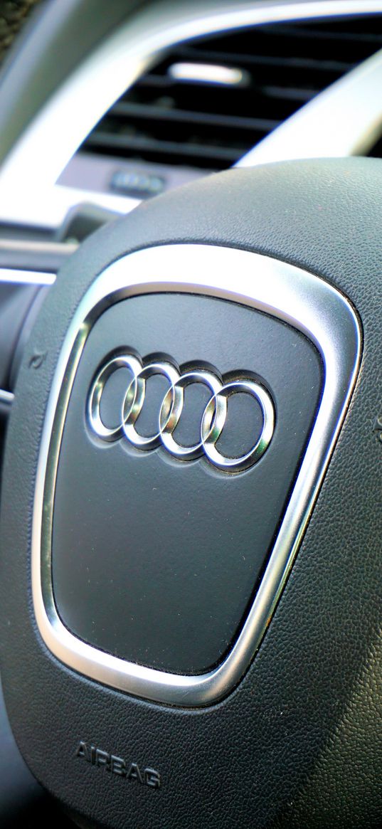 audi, car, steering wheel, control