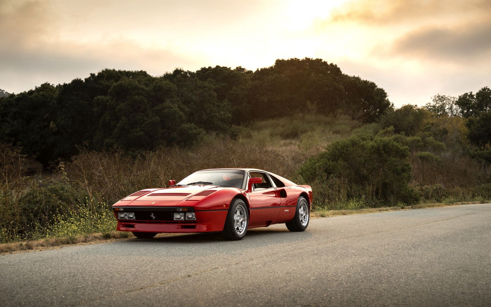 ferrari, gto, 288, red, side view