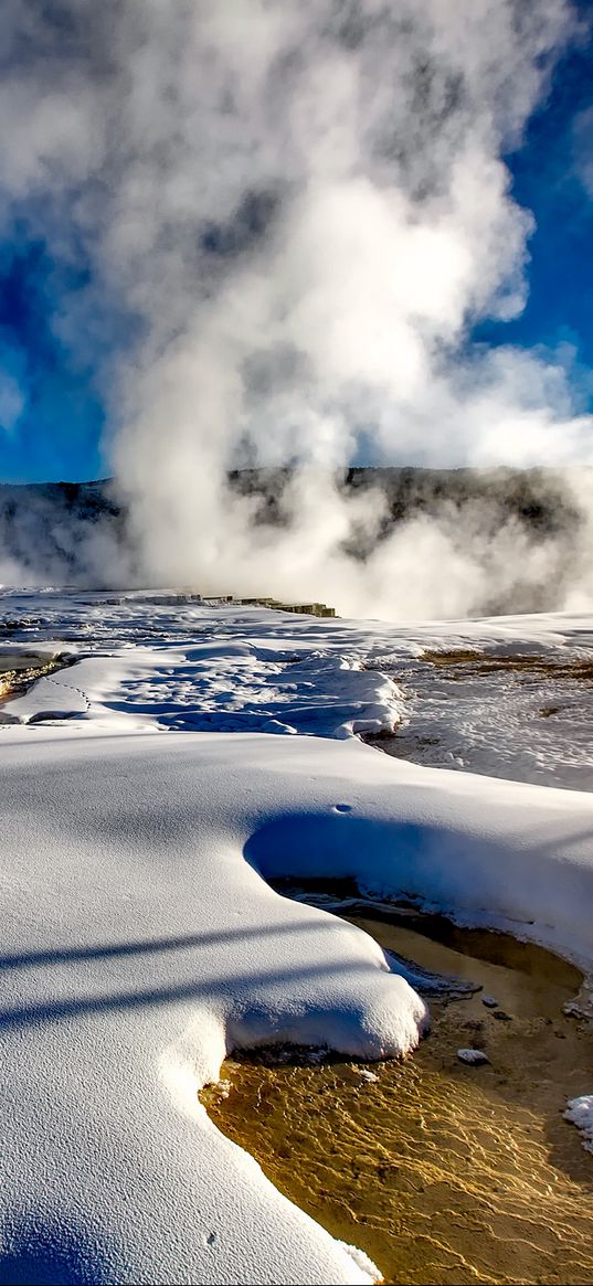 yellowstone, national park, geyser, landscape