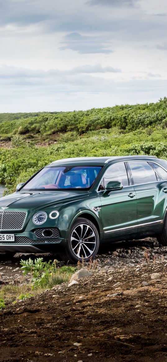 bentley, bentayga, side view, nature