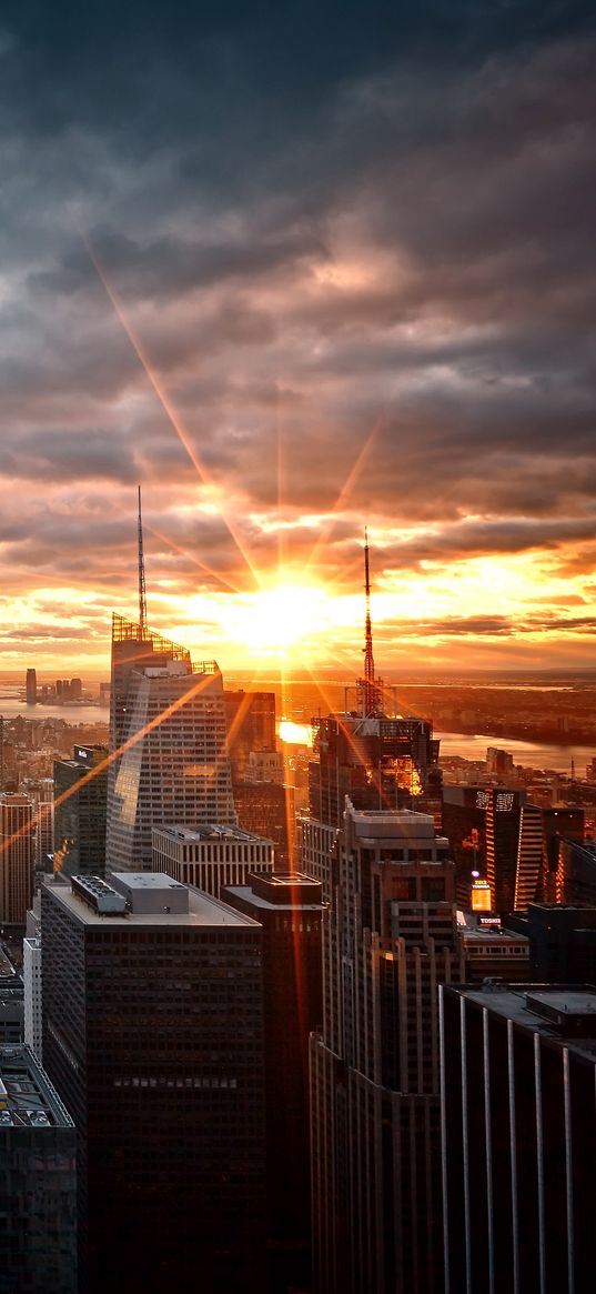 usa, new york, top view, skyscrapers