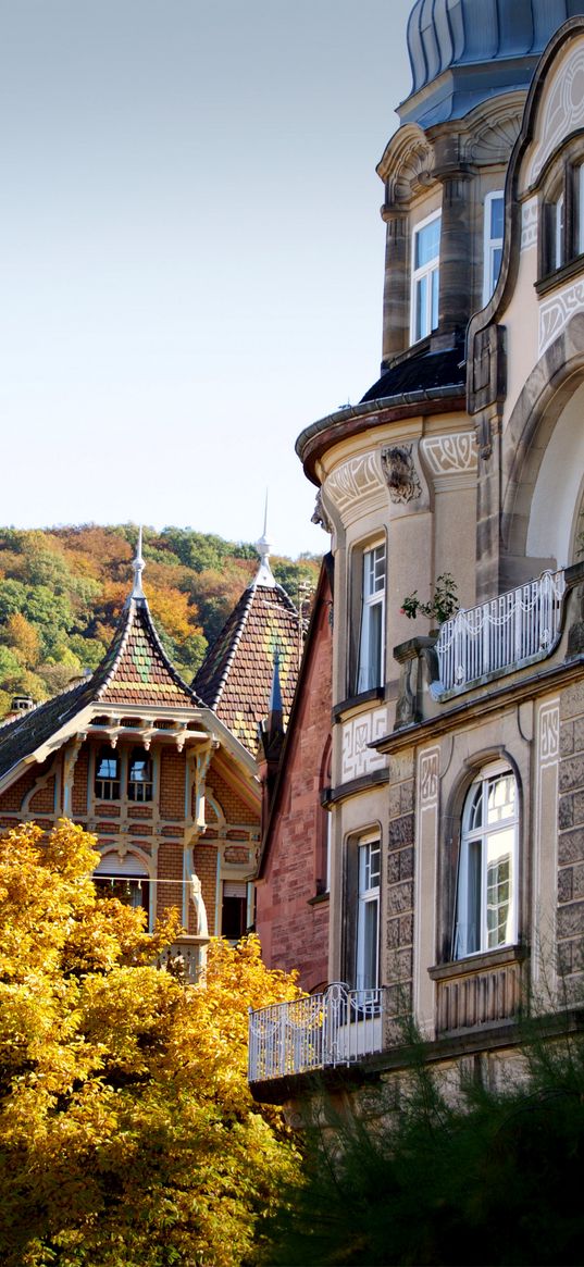 heidelberg, germany, building, architecture, autumn, forest