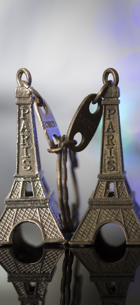 eiffel tower, keychain, paris, close-up