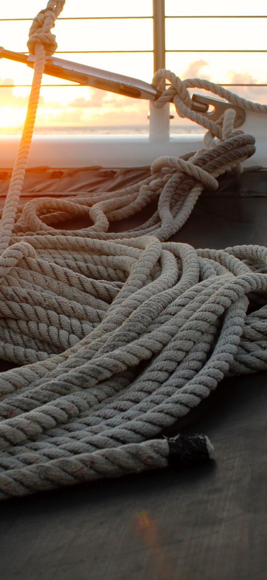 rope, sail, sailing boat, sea