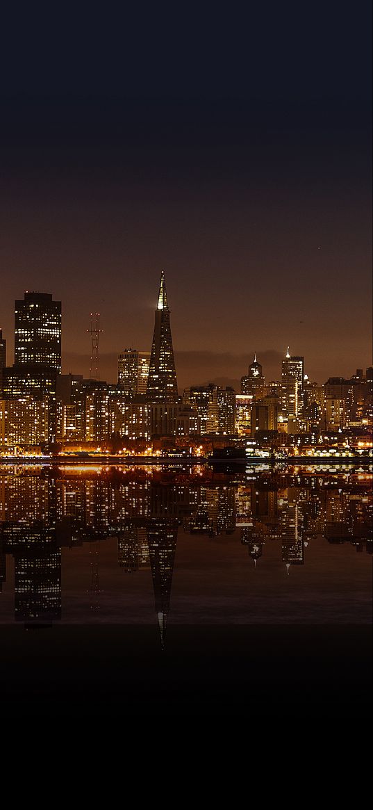 san francisco, night city, panorama