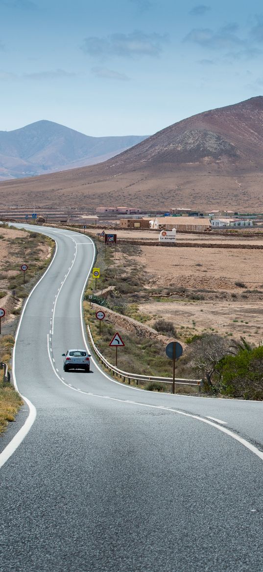 fuerteventura, highway, road, marking